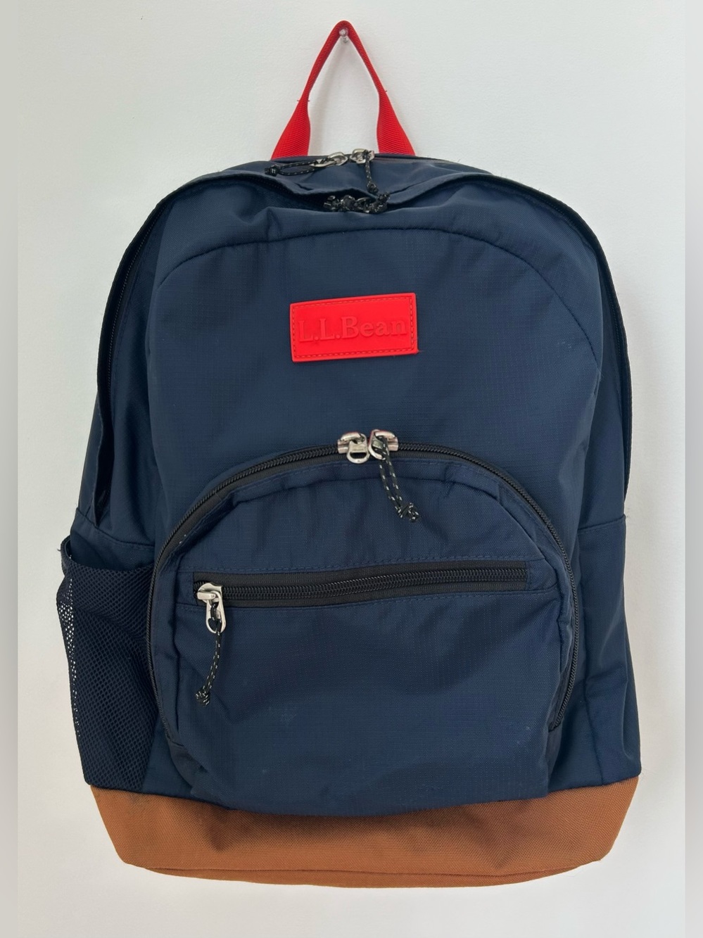L.L. Bean Mountain Classic School Backpack Daypack Laptop Travel 17” Navy/Tan